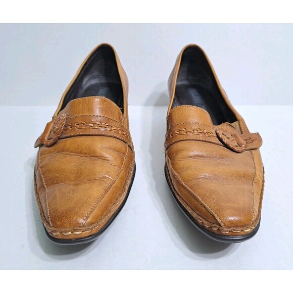 Pikolinos Women's 8.5-9 Slip On Low Heel Loafer Pumps Brown Leather Southwest - Picture 6 of 10